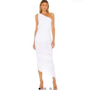 Norma Kamali White One Shoulder Dress